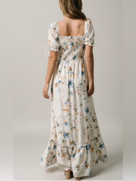 Baltic Born White Floral Smocked Square-Neck Maxi Dress - Picture 3 of 12